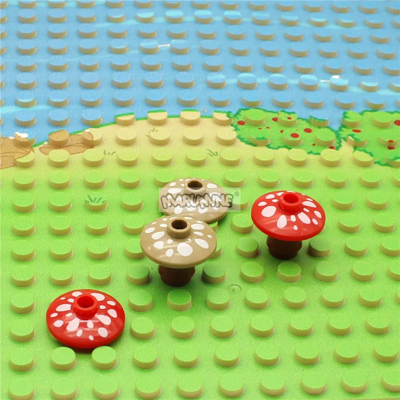 Marumine MOC cegły roślin grzyb 100 sztuk Jungle Forest Garden Build Blocks części akcesoria kompatybilny z 4740 59900 12992