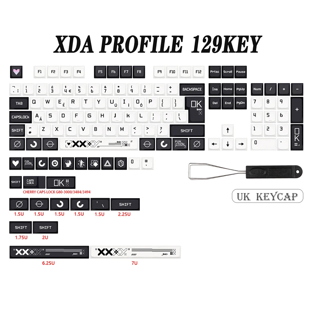 Printstream Theme XDA Keycap German French Spain ISO Dye Sub Keycaps for TKL87 GMMK Pro 7u AZERTY Keyboard Cap Custom Set