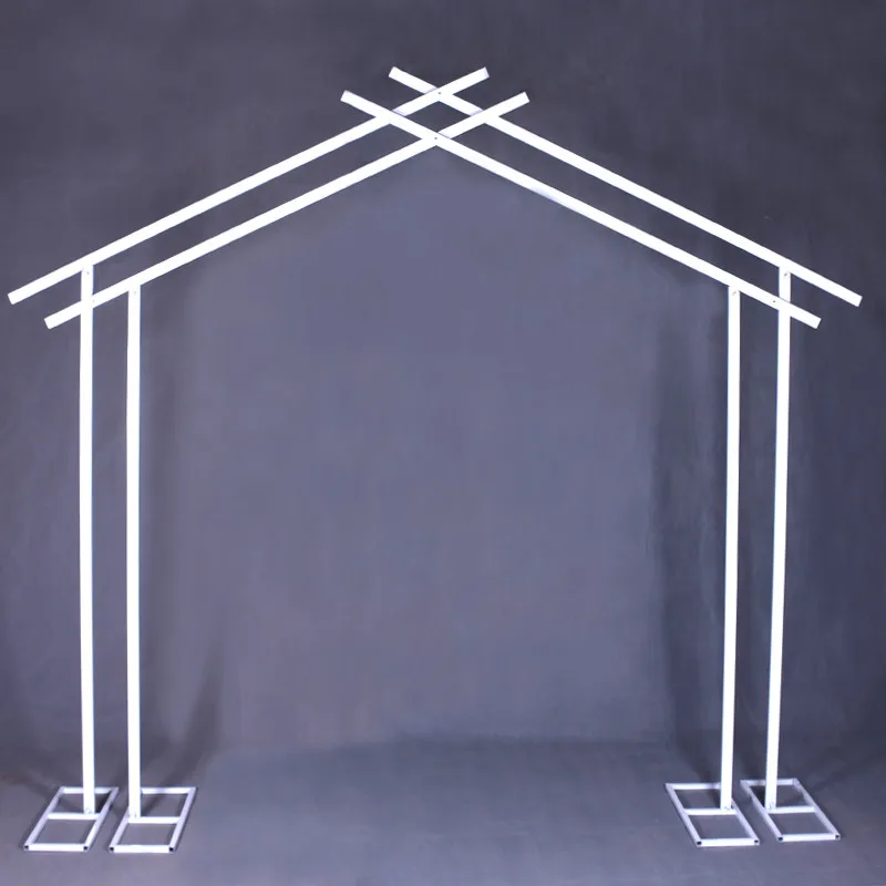 

New wedding props, wrought iron arches, pentagonal geometric shelves, outdoor forest wedding scene decoration doors