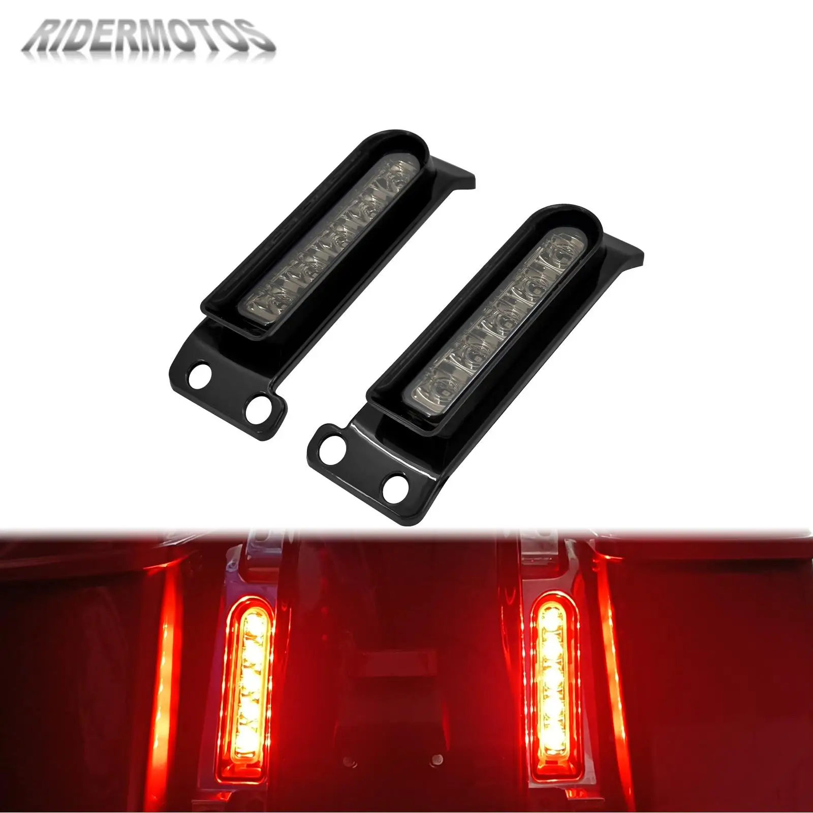 

Motorcycle Rear Fender Saddlebag Side Filler LED Light Turn Signal Run Brake Blinker For Harley Touring FLHR FLHTCU FLHTK 14-Up