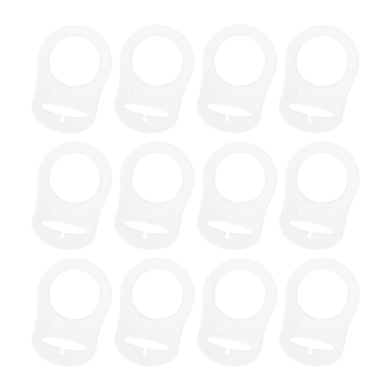 

12pcs Silicone Pacifier Clips Holder Baby Soother Adapter Ring Safe Durable Easy Clean Replacement Practical Gift