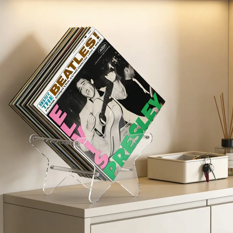 

Акриловая подставка для виниловых пластинок и альбомов, прозрачная подставка для книг, полка для CD, органайзер для магнитофонных лент и документов, декор для рабочего стола