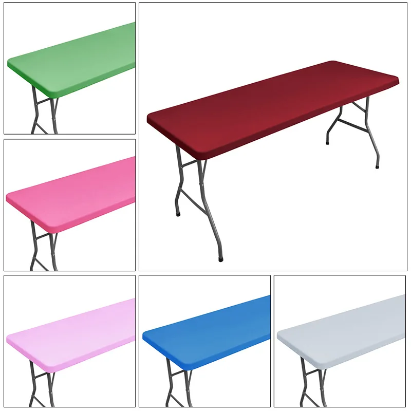 Spandex Polyester Table Cloth Elastic Close-fitting Picnic Tablecloth Washable Folding Non-polishing Rectangular Table Cover