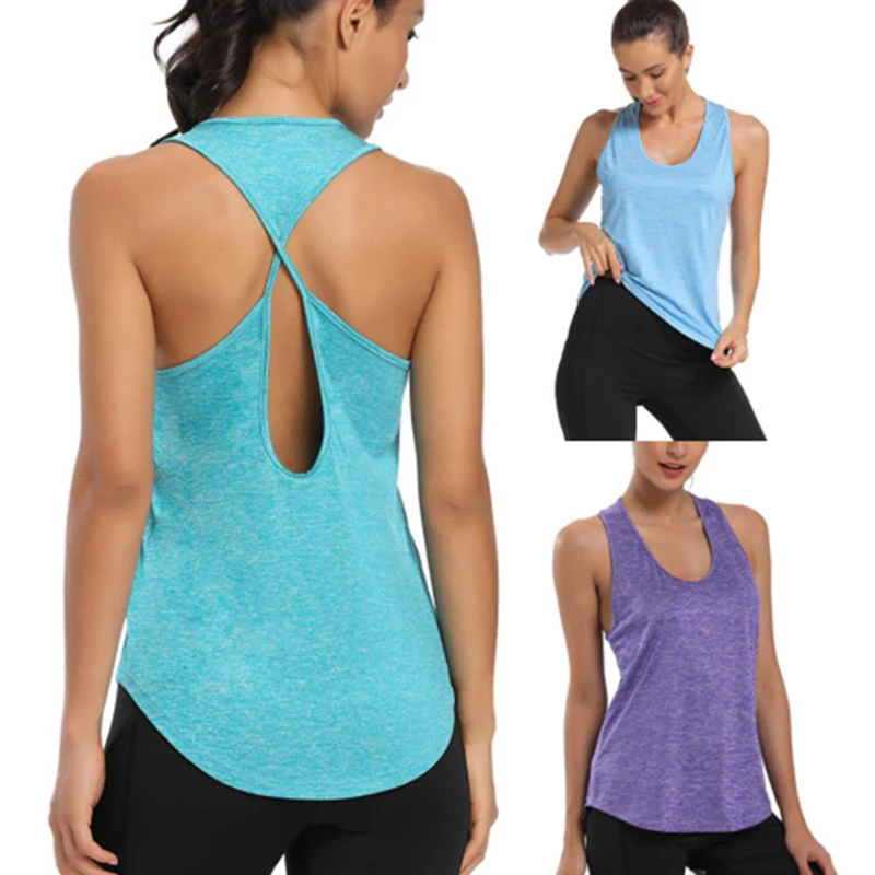 Yoga Vest Top Female Tank Top Summer Crewneck Crop Tops Elastic Rib-Knit Sleeveless Casual Tank Tops Streetwear Bra Tank Top