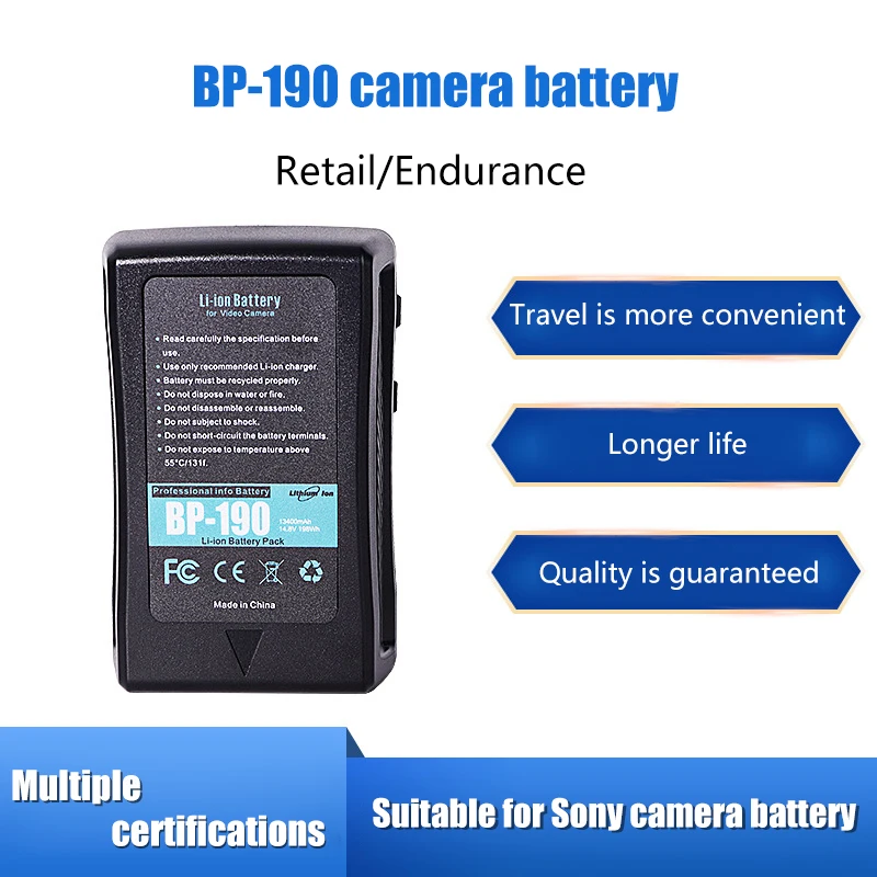 For Sony BP-190W broadcast camera v port battery camera monitor LED lamp external battery