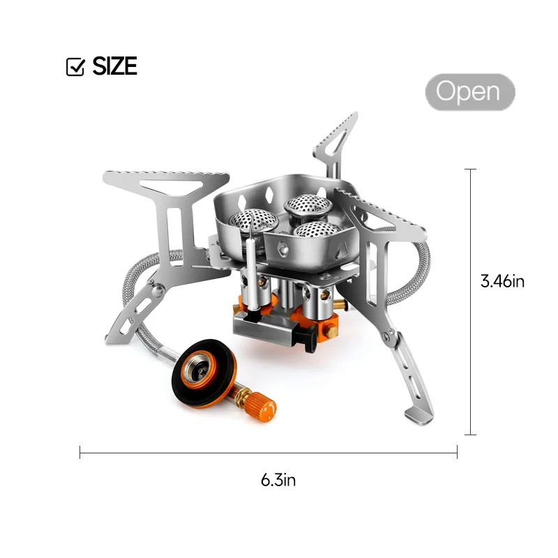 Imagem -06 - Portátil Queimador de Gás o Turismo e Camping Fogão Viagem Butano Gás Queimador Nature Hob Adaptador de Alta Pressã