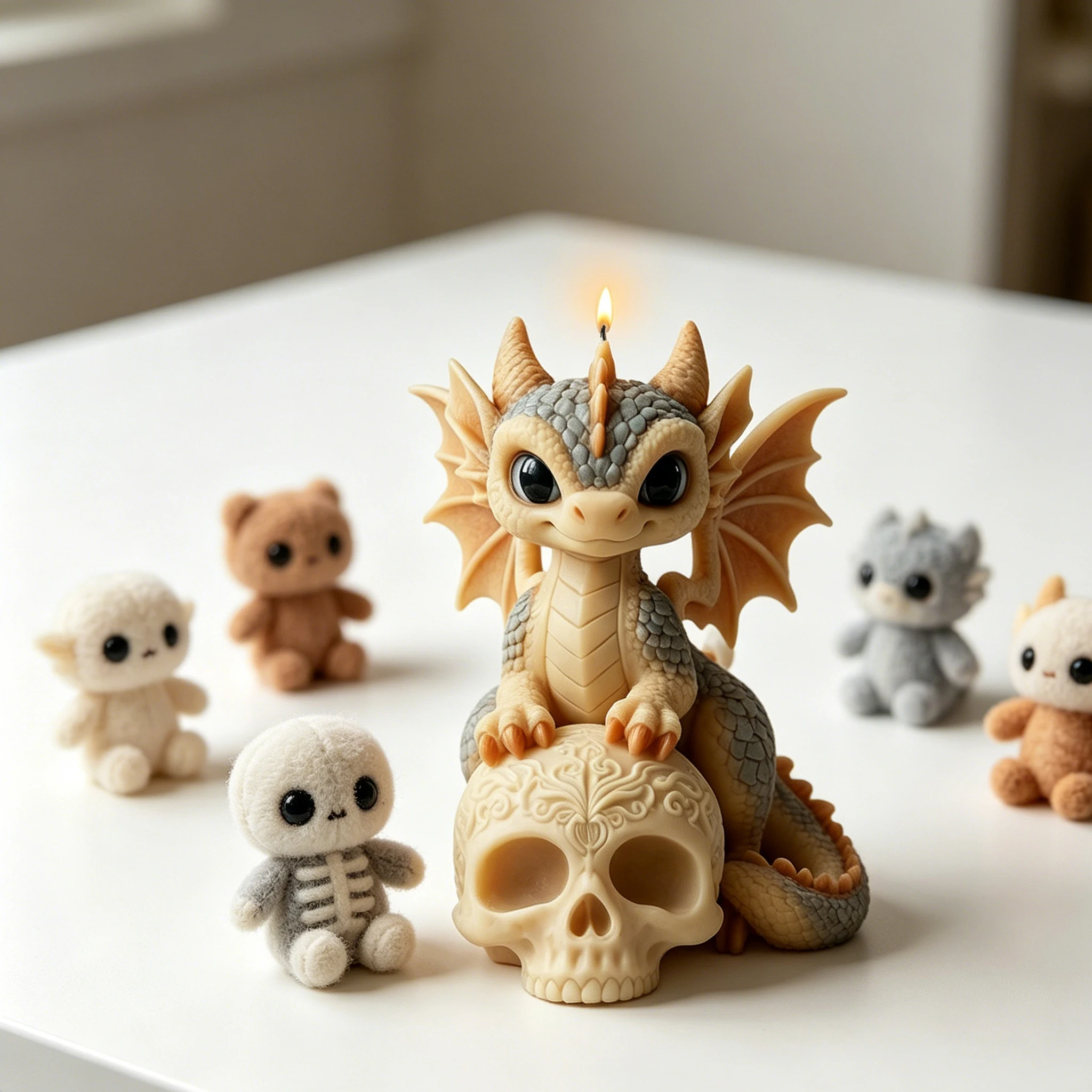 Cute Dragon On Skull Candle Mold 3D Silicone Mold For Scented Candle Soap Epoxy Resin Casting DIY Decor view 5