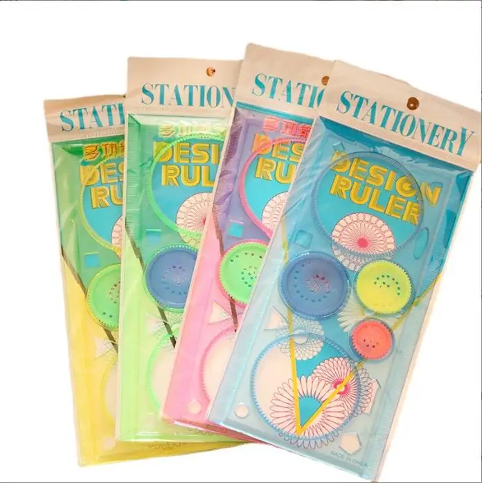 Règle de peinture transparente créative, 50 pièces/lot, modèle de dessin créatif, outils pour garçons et filles, cadeau, fournitures scolaires et de