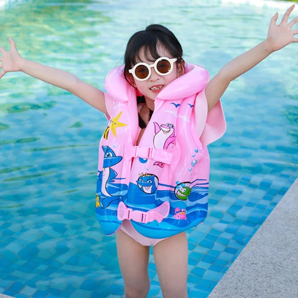 Aufblasbare Schwimmweste für Kinder Sicherheits-Schwimmausrüstung Tragbare Auftriebshilfe für Kinder Schwimmbad Strand Wassersport-Aktivitäten