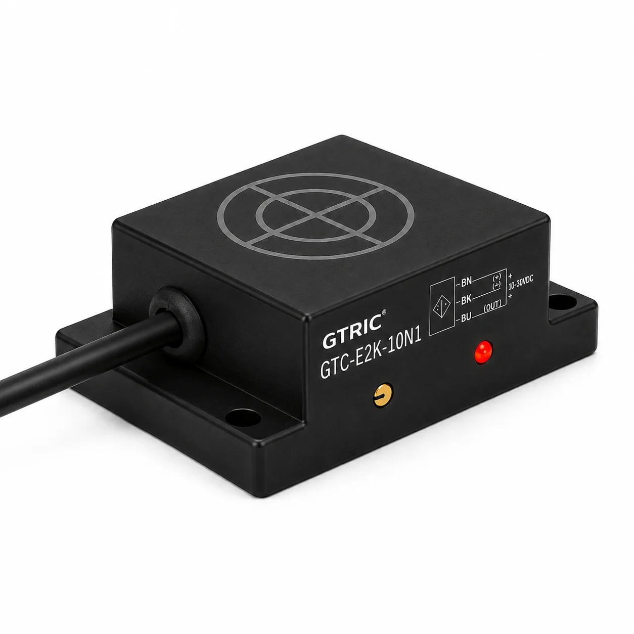 GTRIC E2K Series Square Inductive Proximity Sensor Switch DC 10-30V 3-Wire NPN PNP NO NC 10mm Adjustable Metal Detector