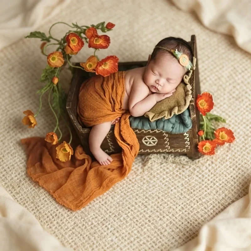 Soft Cotton Stretch Swaddle Wrap Newborn Photography Blanket Infant Posing Cloth For Unisex Baby Studio Shooting Layout Supply