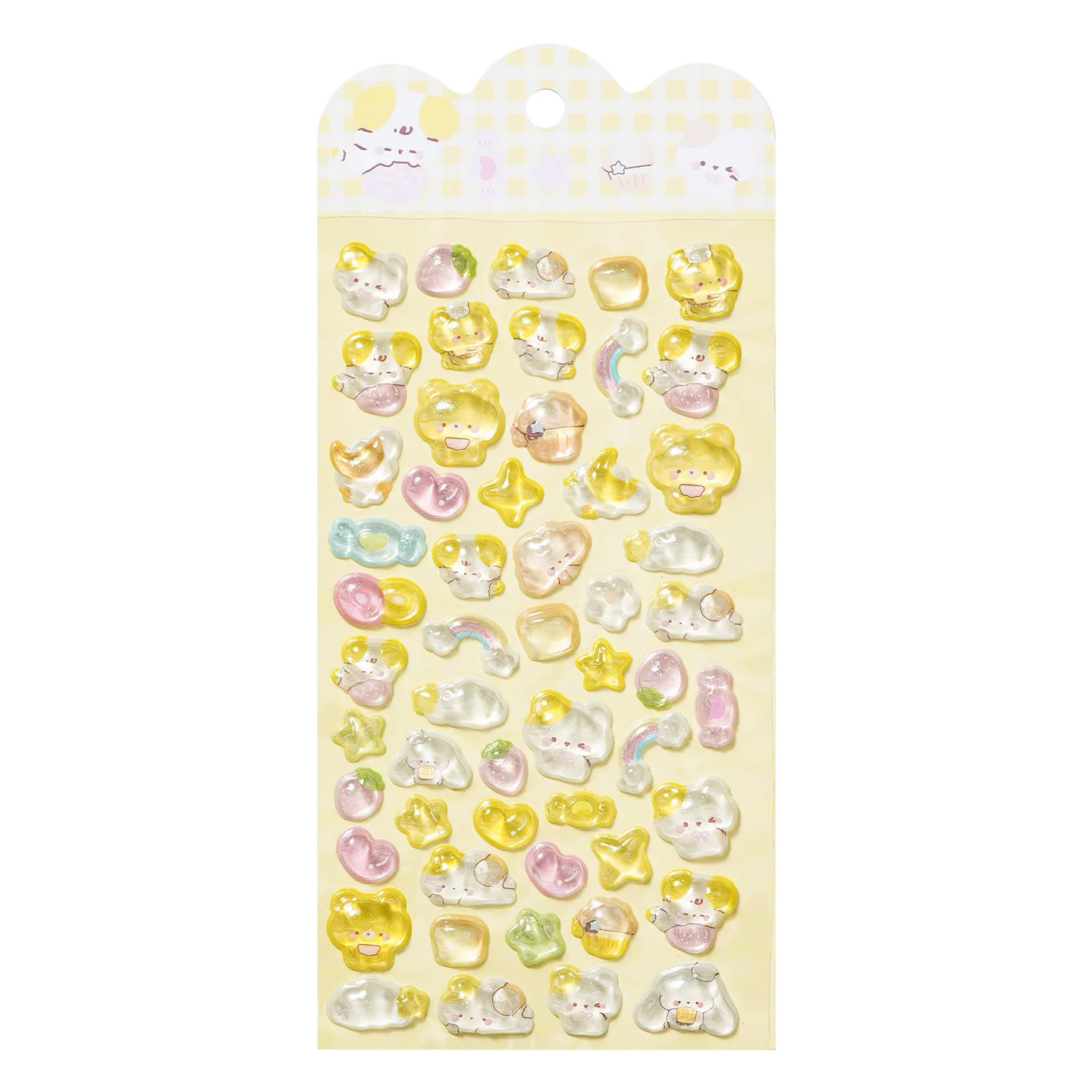 Light  Stickers Suitable for  Bottles Self-Adhesive Gloss Decals with Cute Animals & Hearts Easy Stick 3D Bubble Stickers