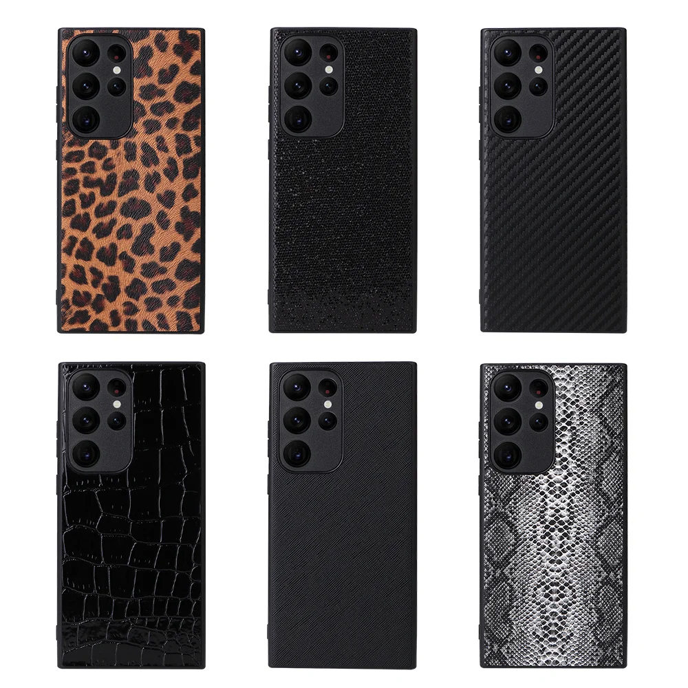 Luxury Leopard Print Crocodile Snake Phone Case for Samsung Galaxy S24 S22 S23 S21 S20 Ultra Plus S20 FE Note 20 Ultra Cover