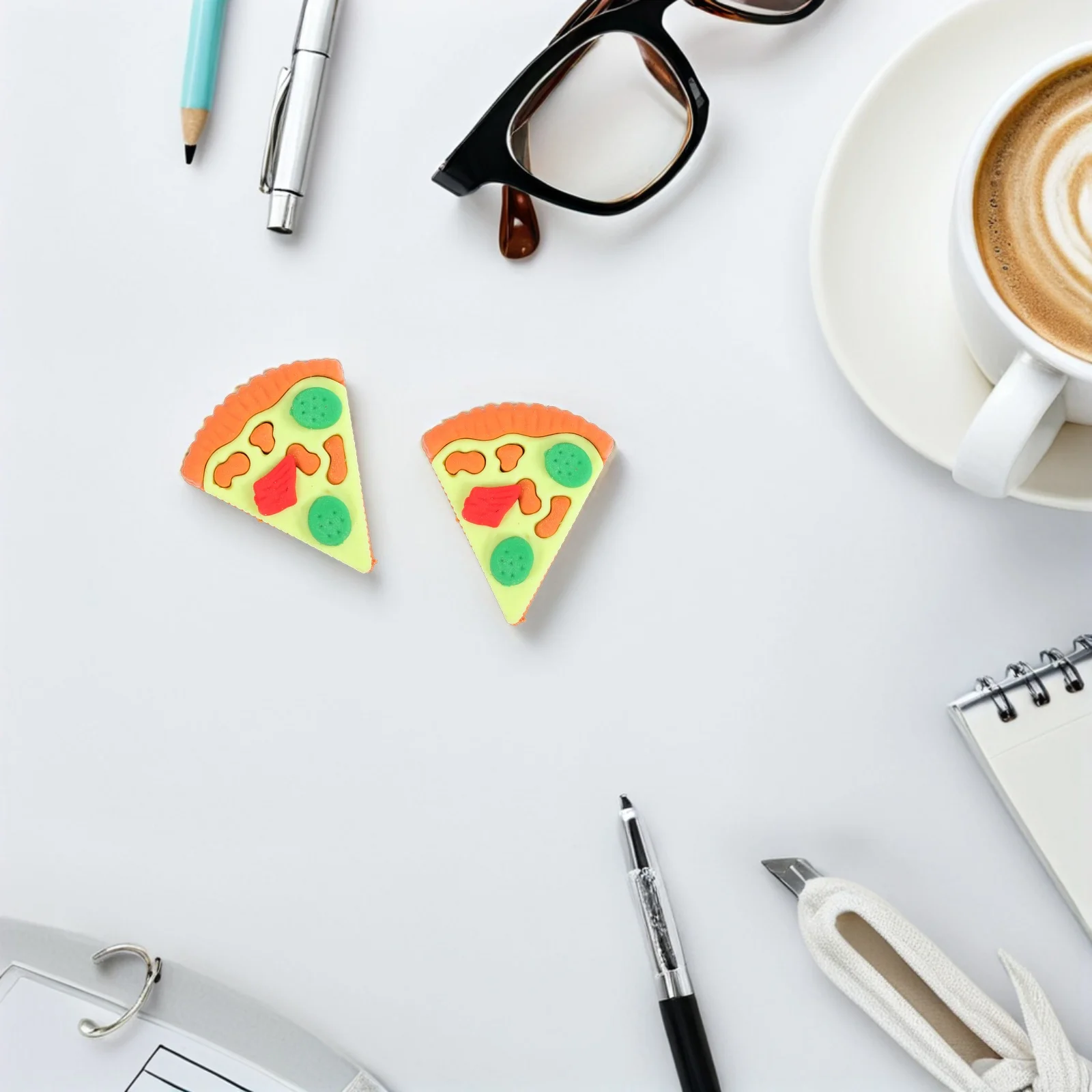 

30 Pcs School Supplies Pizza Cute Erasers for Classroom Rewards Gifts Students Cartoon