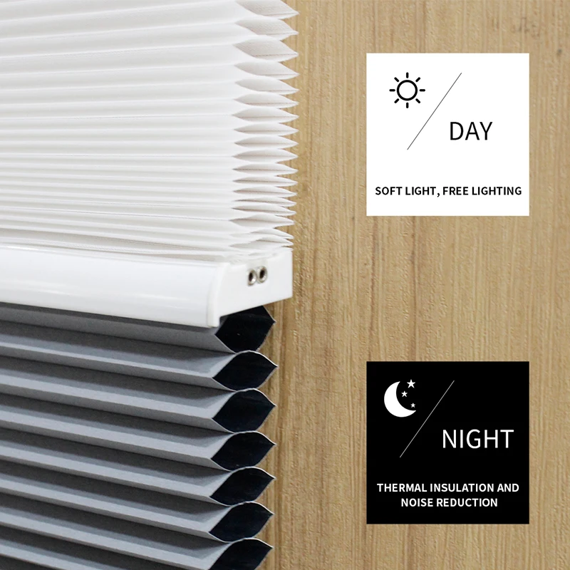 Smart Semi-blackout Double Cell Heat Resistant Day and Night Honey Comb Motorized Honeycomb Cordless Window Blinds