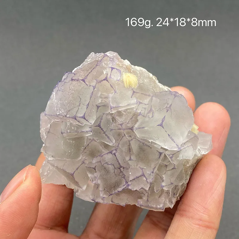100% natural Purple edge fluorite mineral specimen healing crystal gem collection