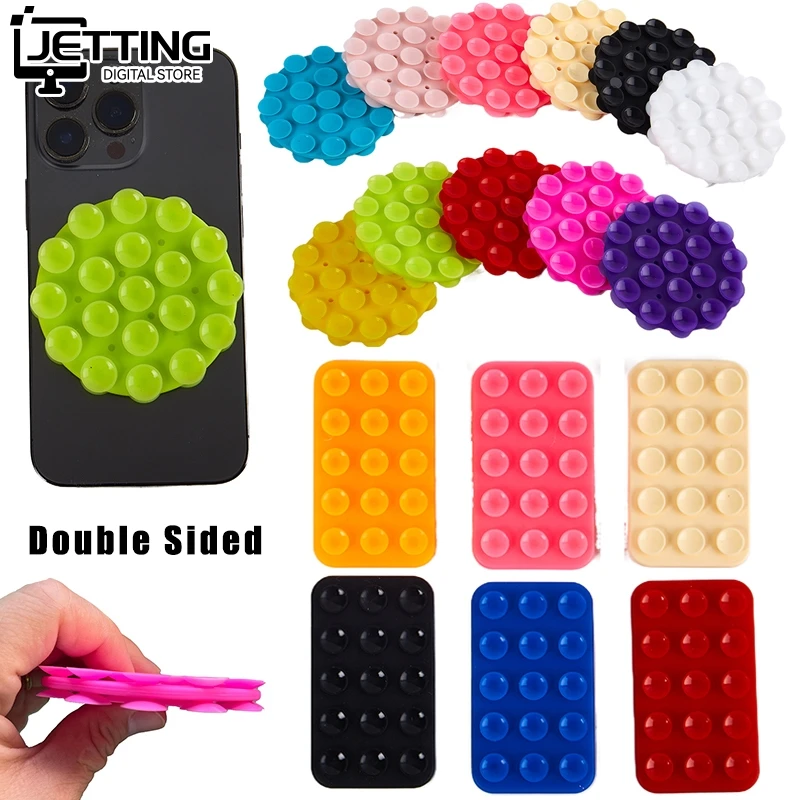 携帯電話用シリコン吸引パッド,両面,粘着性,ゴム引き,固定パッド