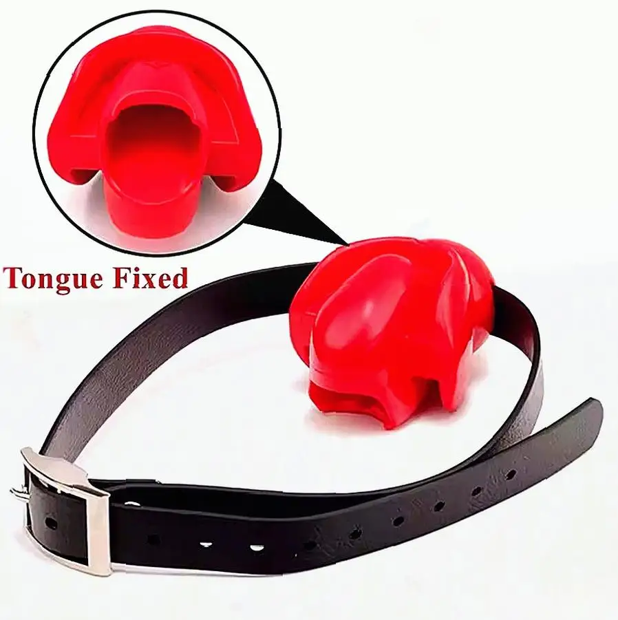 اللسان الثابتة مفتوحة الفم الكمامة كرات الفم لدغة الكمامة سيليكون الفم الكرة الوثن عبودية تسخير ألعاب الكبار لعبة الجنس للأزواج