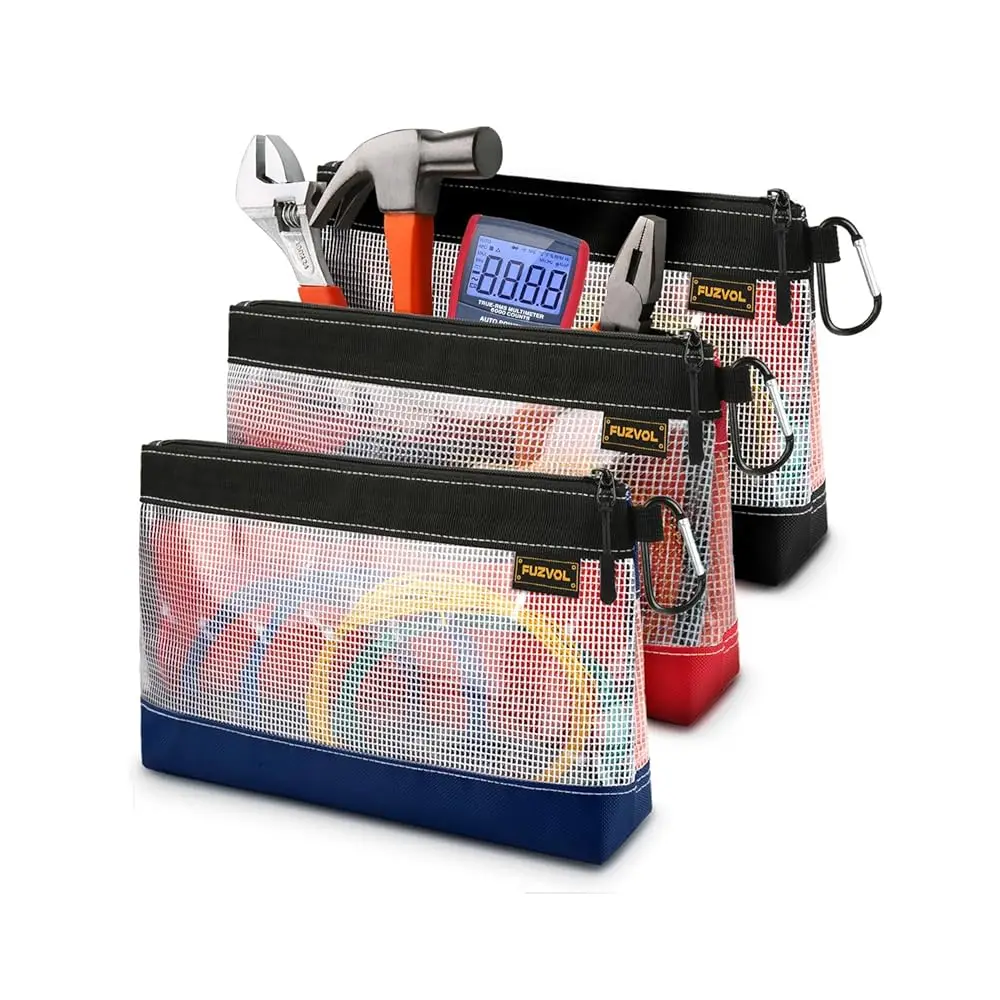 

Clear Tool Pouch, Small Tool Bag, 12"" Zipper Pouch, Tool Pouch Bag For Tool Box Organizers And Storage, Heavy Duty Small Tool