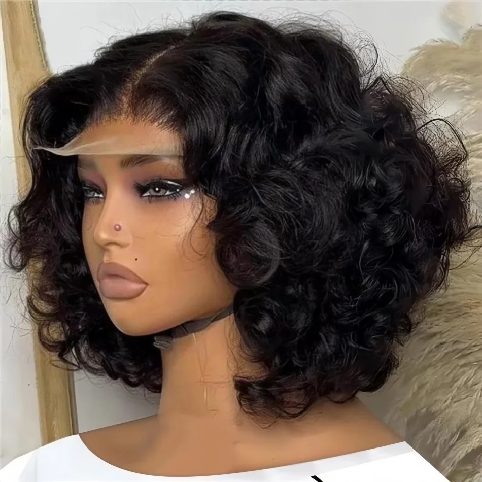 

Body Wave Short Bob 13x4 Transparent Lace Front Human Hair Wigs 4x4 5x5 HD Pre Plucked Lace Frontal Wig For Black Women