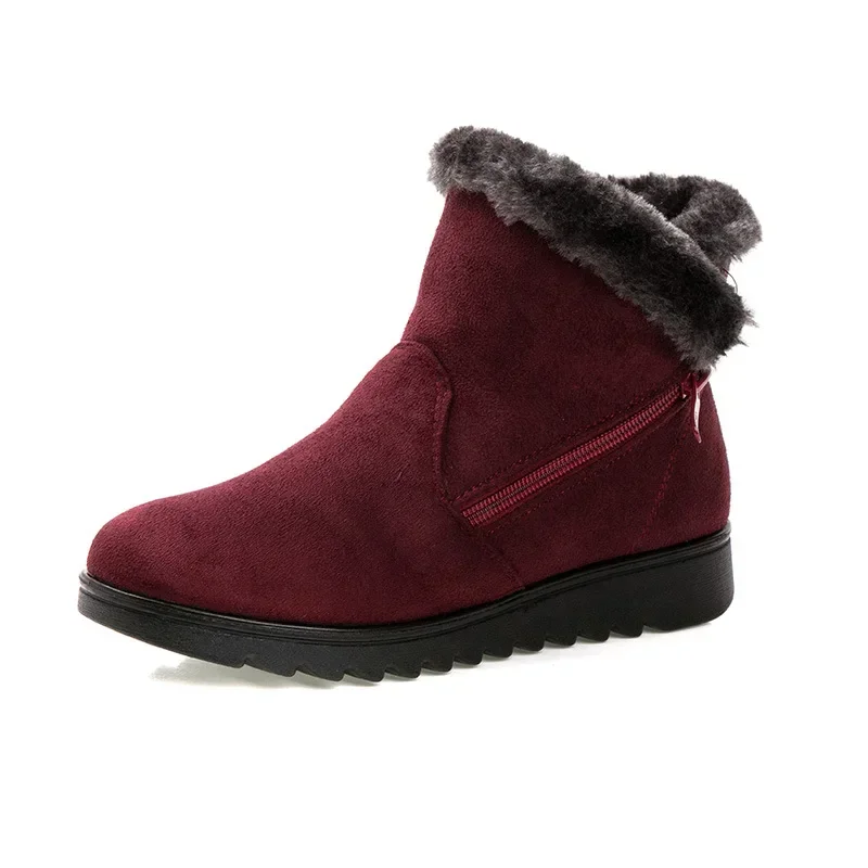 Stivali invernali da donna caldi scarpe da neve in peluche per donna caviglia Botas Mujer cerniera mocassini antiscivolo donna casual comfort