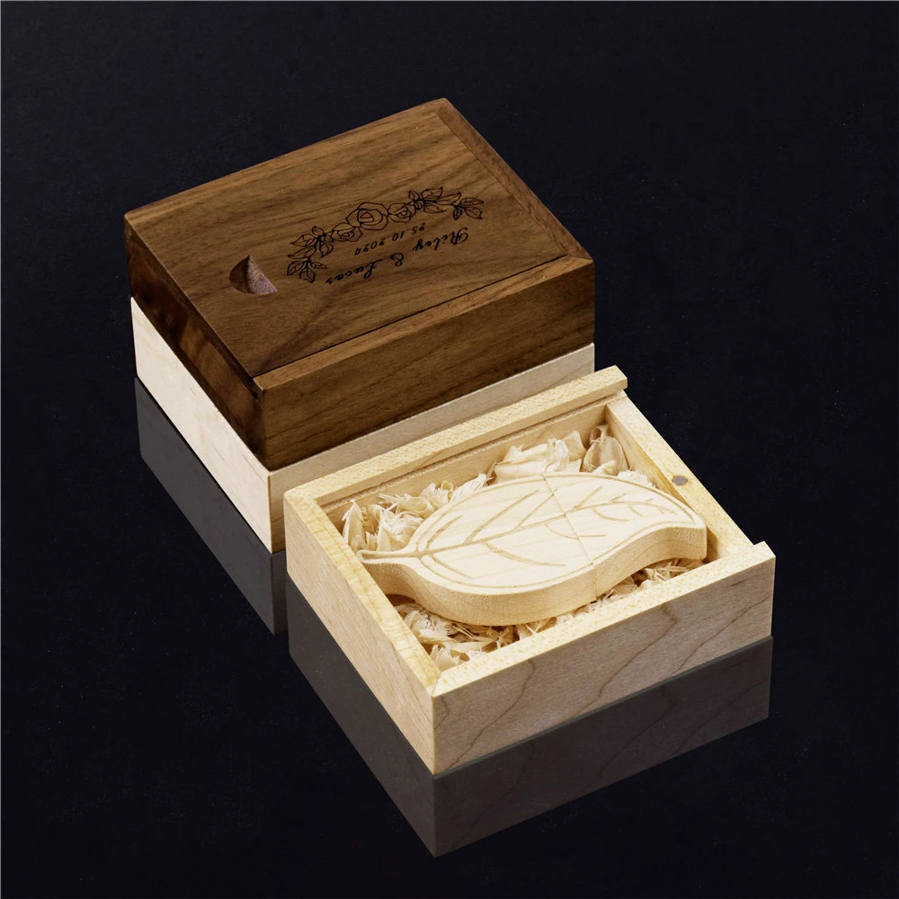 صندوق تخزين خشبي فارغ غير مكتمل بشعار مخصص مجاني مع جزء علوي منزلق لجواهر خاتم القلادة أو صناديق تخزين خشبية USB