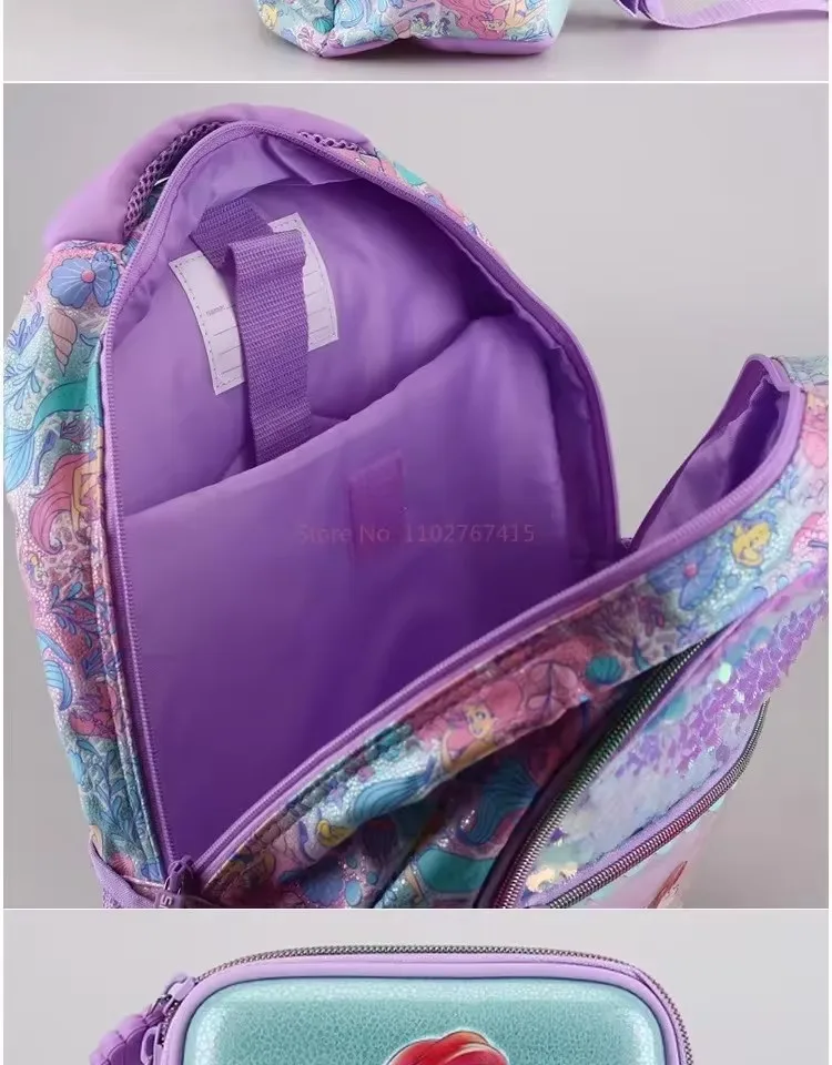 Authentic Disney Australia Smiggle Mermaid Princess Kawaii Ariel ultra-light weight-loss backpack large-capacity stationery set