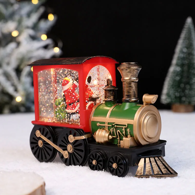 zv-Christmas Arrivals European Vintage LED Warm Light Train Light Decorative Ornaments Hotel Restaurant Bar Decoration Gifts*