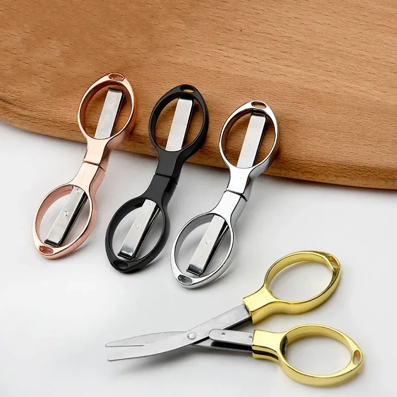 3pcs Portable Folding Scissors Carbon Steel  Line Cutting Tools Mini Hand Tool Supplies Multifunctional Needlework Scissors