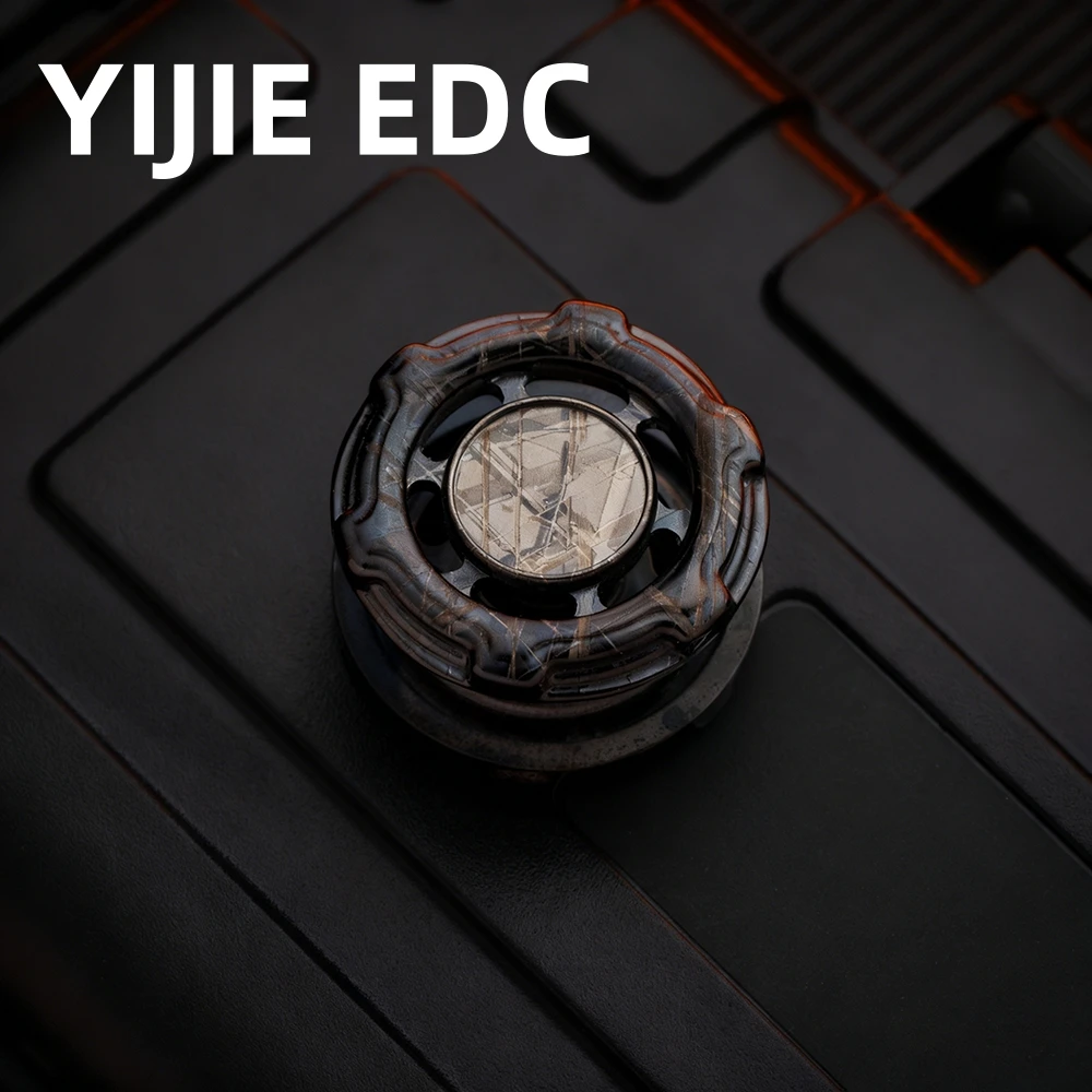 YIJIE EDC hexagrama Fidget Spinner Lock laca circonio titanio 24,5mm accesorios DIY Fidget juguete adultos