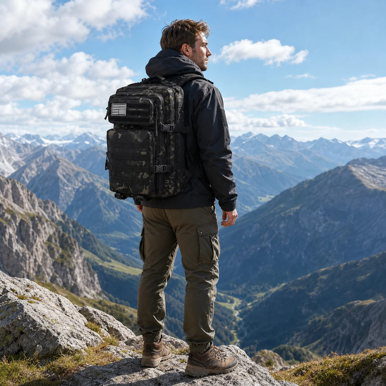 Men's Outdoor Ultra-light 3D Sports Backpack Travel Camping Mountain Climbing Bag Camouflage Tactical Double Shoulder Bag