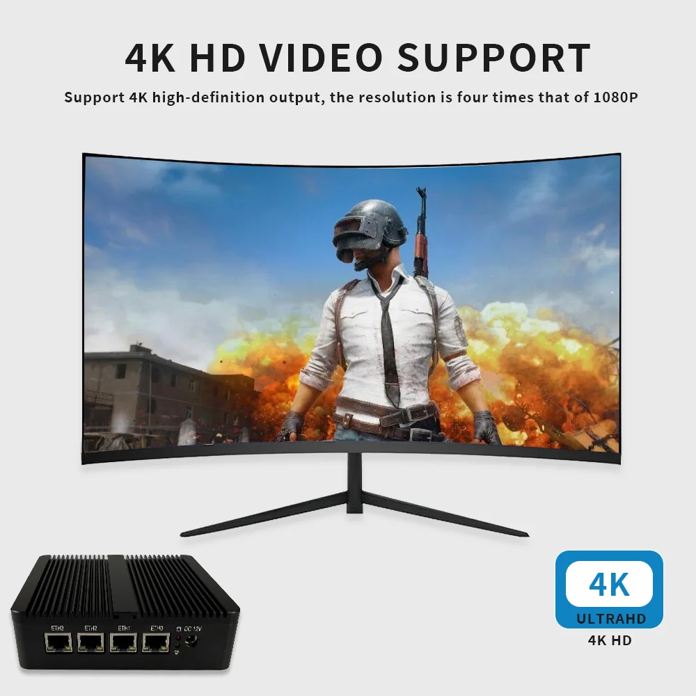 OptiLinkX Firewall Appliance MiniPC Celeron N5105 Fanless 4xLAN 2.5G I225V I226V Placa de rede Soft Router PFsense OPNsense