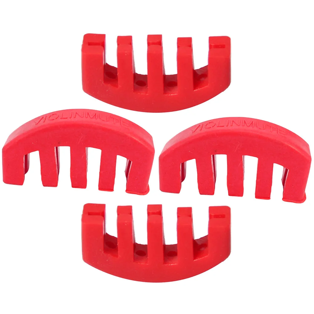 

4Pcs Rubber Violin Mutes Practice Sound Reducers Small Flexible Durable Violin Accessories Effective Dampeners