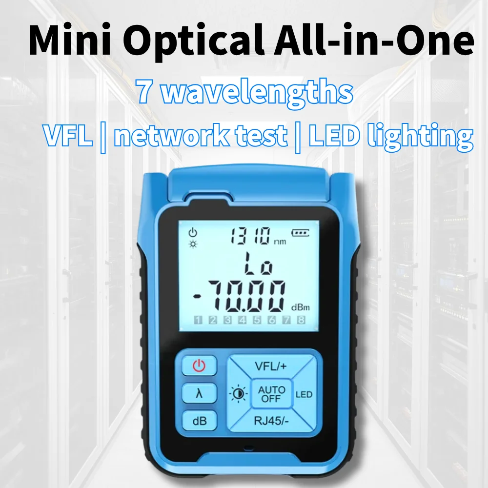 All In One Mini Fiber Tester, Power Meter + Visual Fault Locator 10mW/30mW VFL for Network Cable