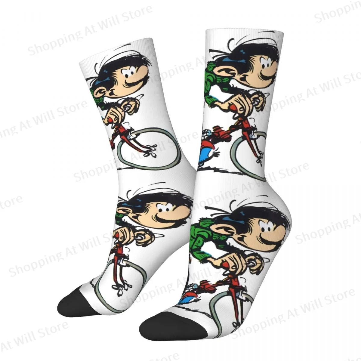 

Gaston Lagaffe Men Women Happy Socks Outdoor Novelty Spring Summer Autumn Winter Stockings Gift