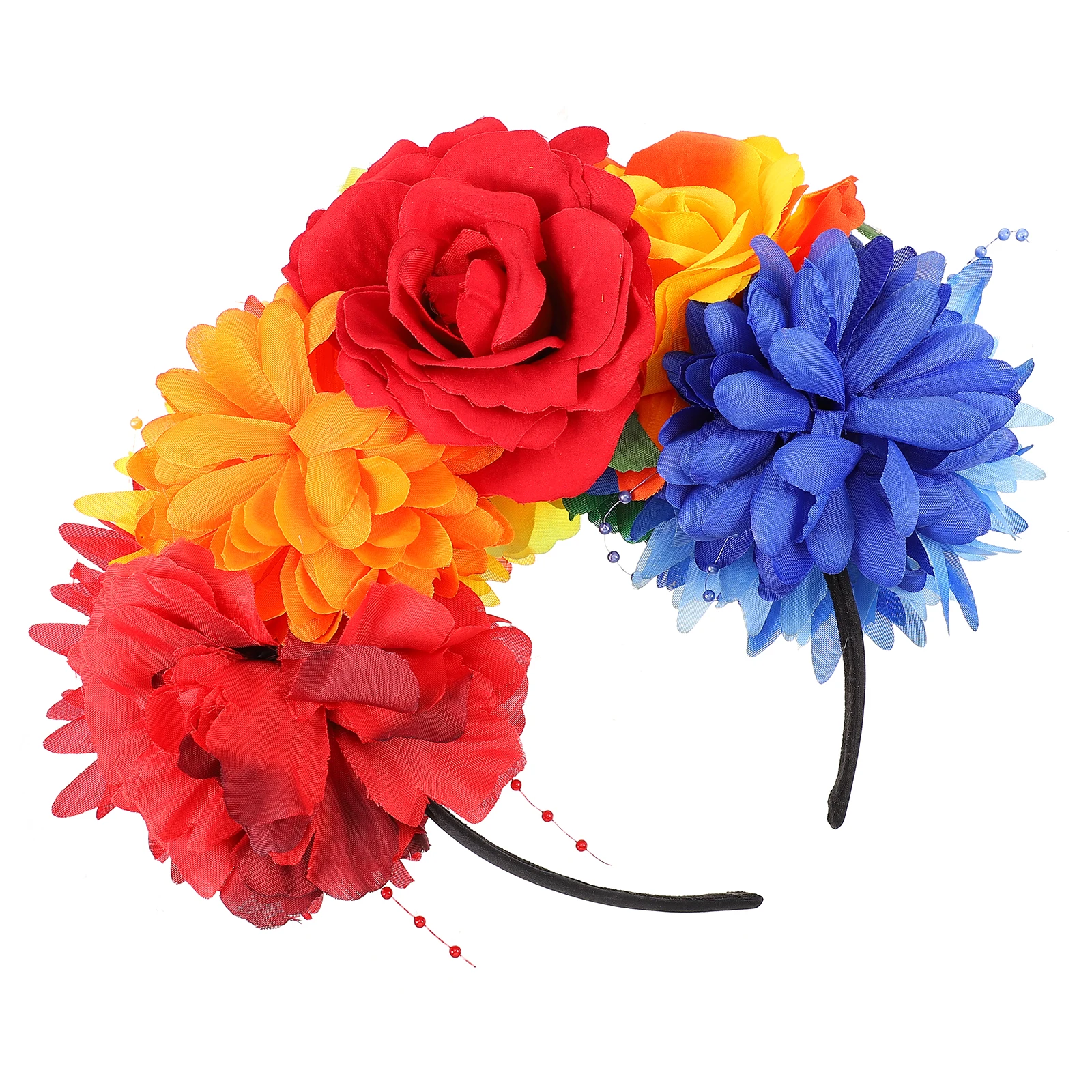 

Flower Crown Headb Rainbow Hairb Bride Wedding Party Costume Floral Headb Thread Durable Waterproof Easy Wear Maternity