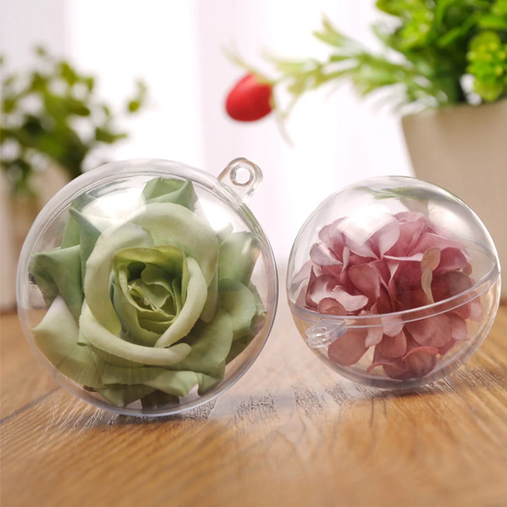 

10 Pcs Decorations Plastic Ball Christmas Tree Baubles Fillable Clear Ornaments High Transparency Balls for Craft