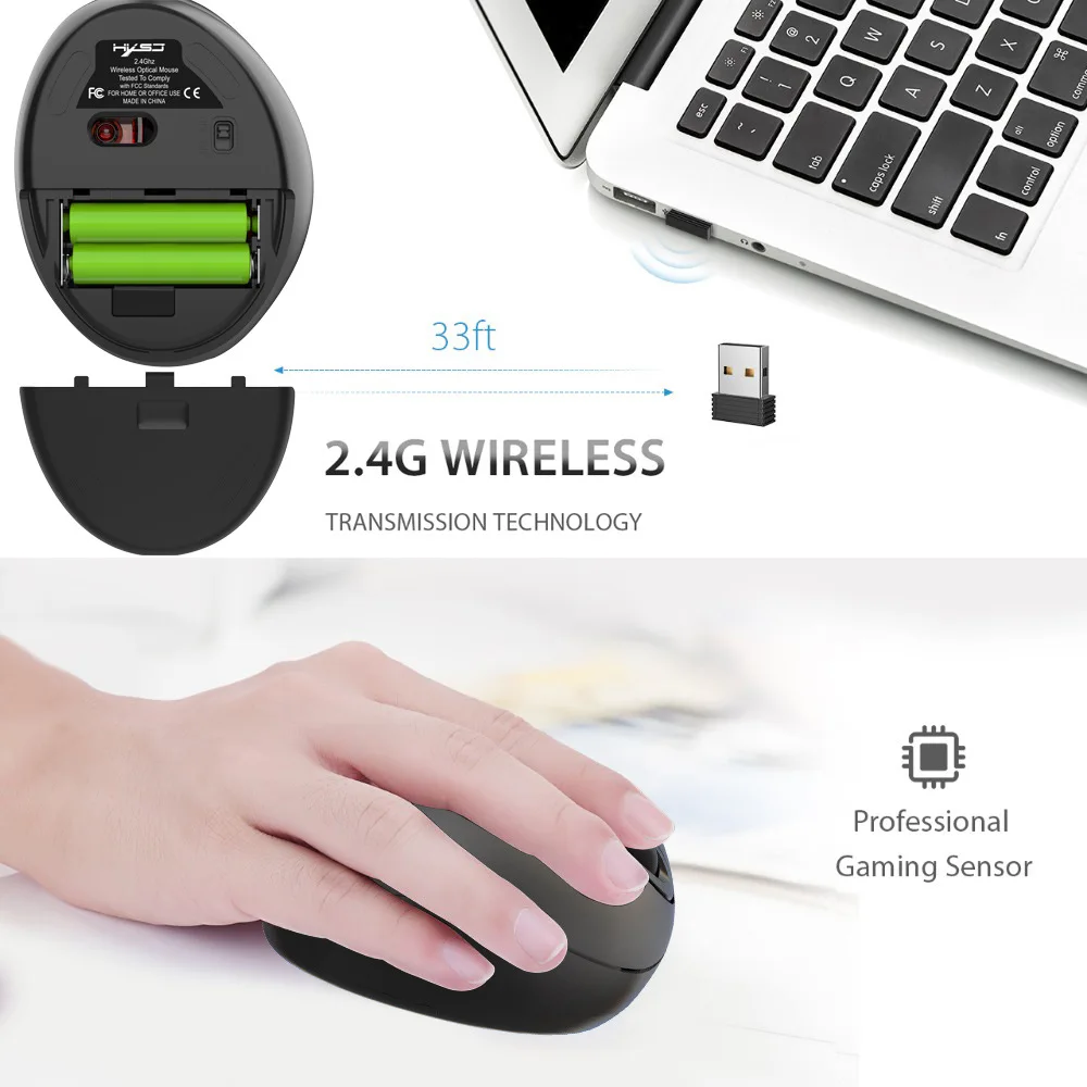 Vertical Ergonomic Mouse For Fortnite LOL PUBG For MacBook Tablet Laptops Computer PC Rechargeable 2.4G Wireless Mouse Mice
