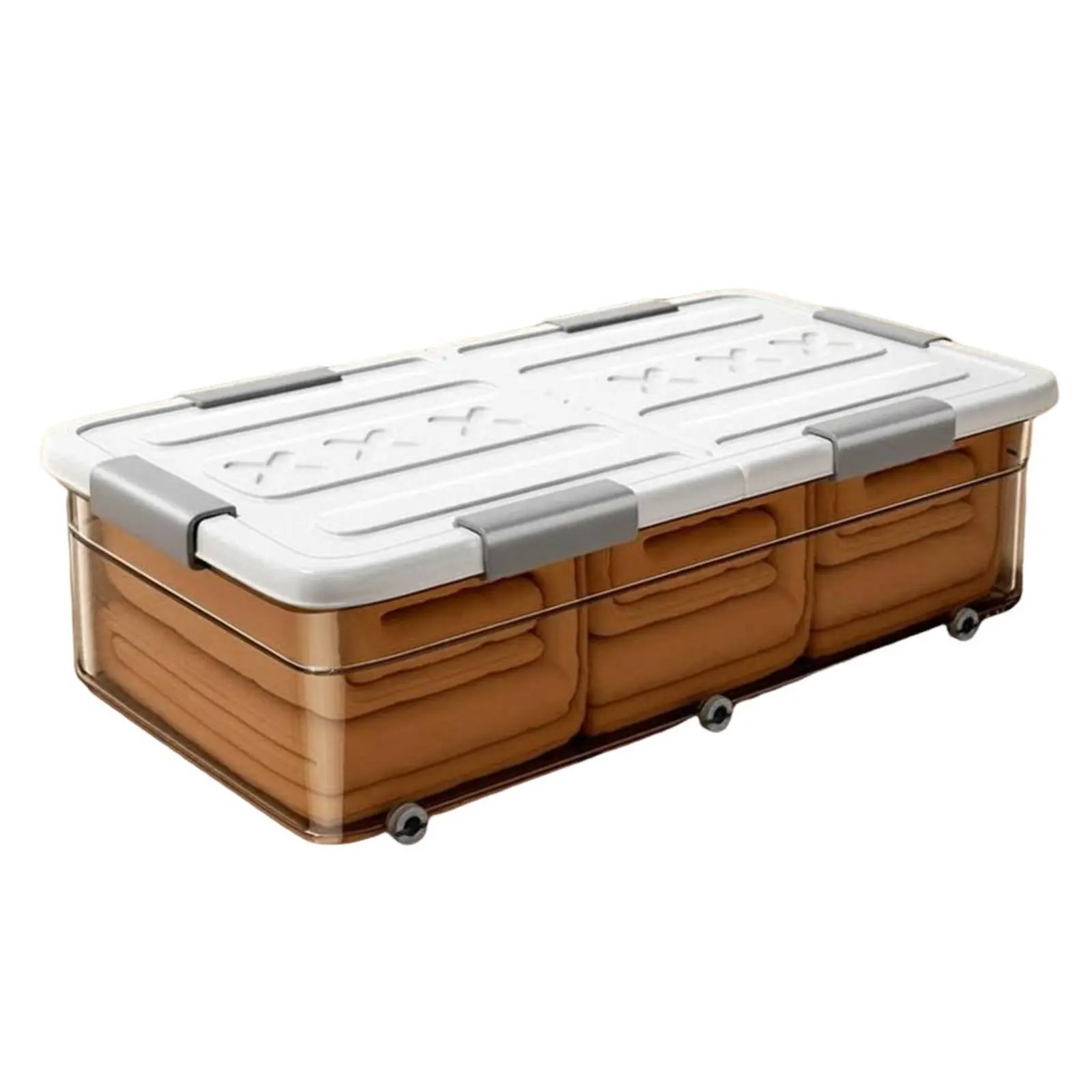 

Flat Rolling Box Lowheight Design Underbed Bin with casters Large Capacity for Apartment Dwellers, Renters, Dorm Room, Basement