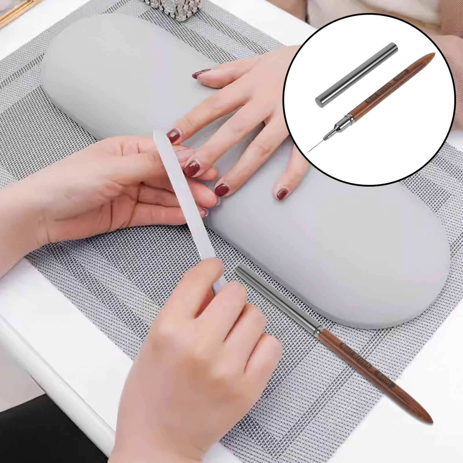 

Кисть для рисования линий на ногтях с удобной ручкой, универсальная, износостойкая, для салона, дома, DIY, для точной проработки деталей, инструмент для маникюра и росписи