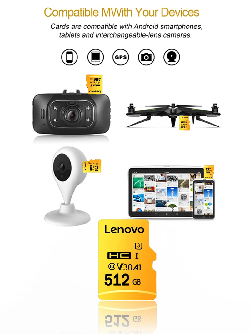 Lenovo NEW 512GB SD Memory Card 256GB 512GB Micro SD Card V60 U3 Flash Cards TF Card Memory Microsd For Insta360 DJI Drone - view 6