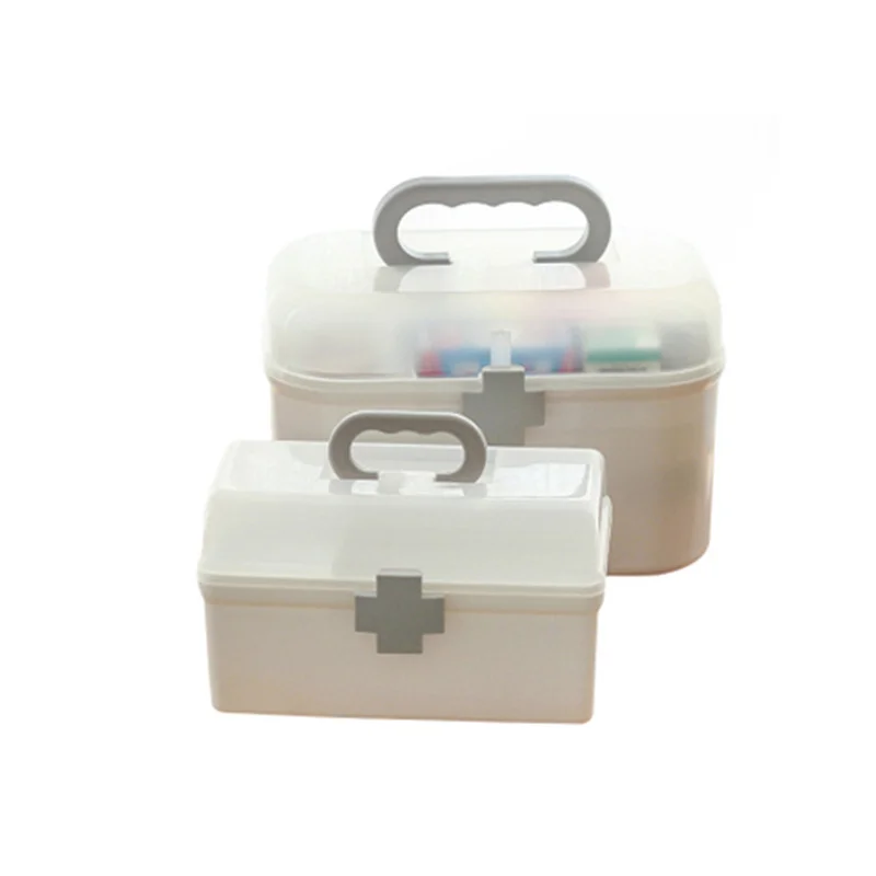 Household Medicine Storage Box, Family Pack, Multi-Layer Plastic, Portable, Children, Baby, Emergency