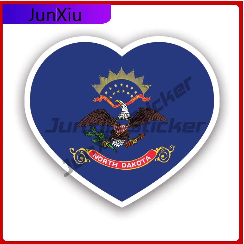 

North Dakota Heart Sticker Creative Decals Uv Protected Nd Love Hearts Pride Raised Born Local Native Auto Decor Car Sticker