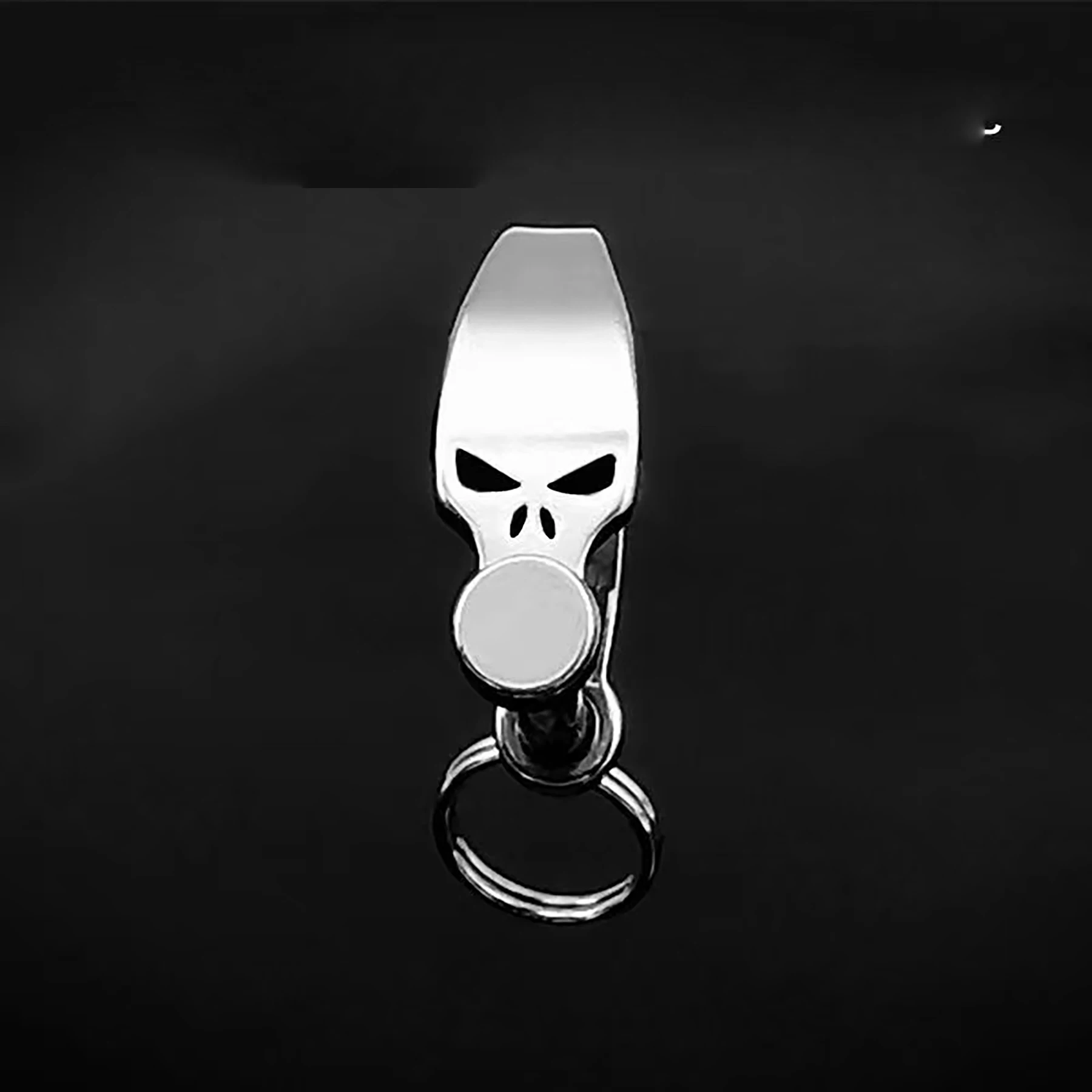 unique mirror polished small 0.8 inch 304 stainless steel  pin lock punisher skull bow U Shackle Joint Connector FOB KeyChains