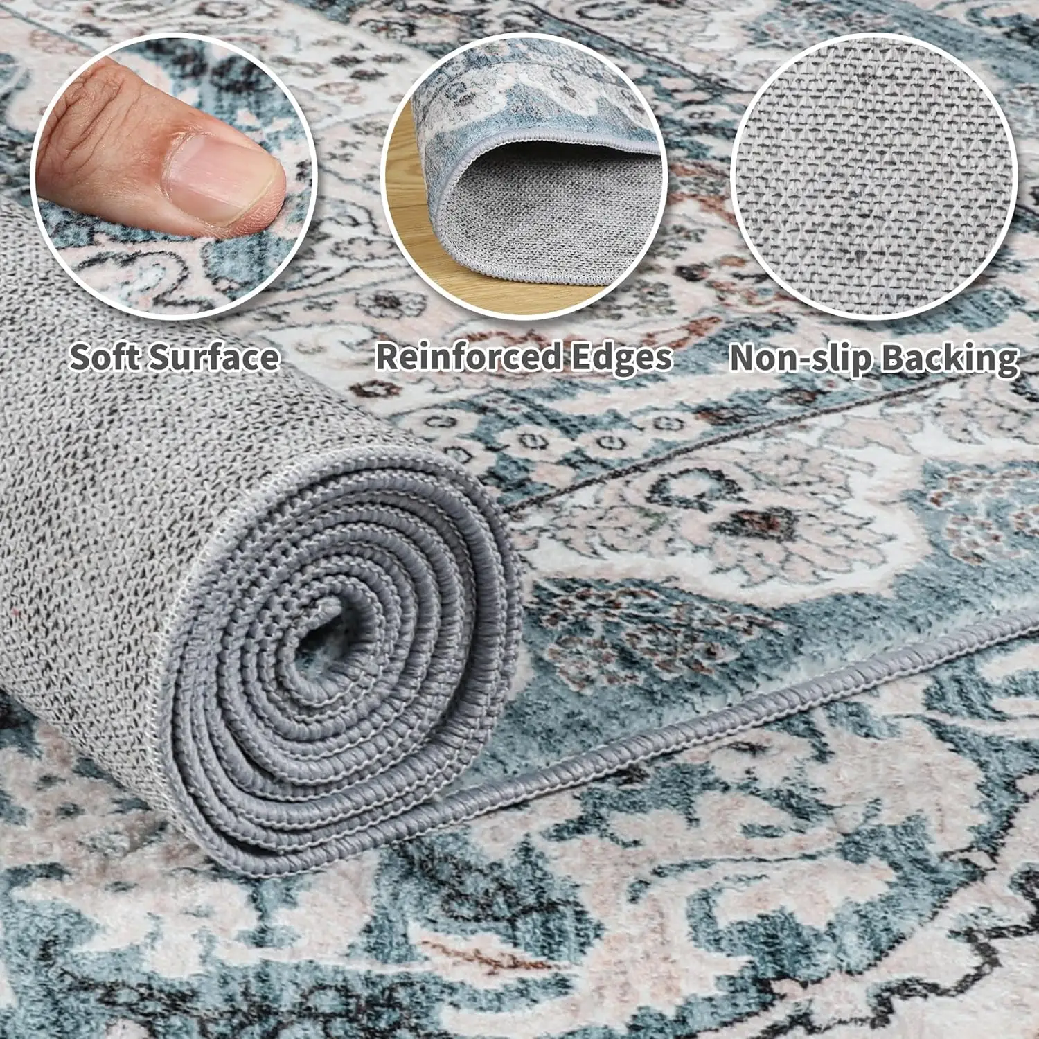 Washable Vintage Area Rug 6