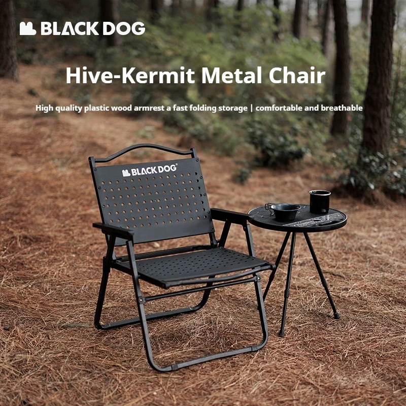 

Naturehike BLACKDOG Kermit Chair Outdoor Folding Chair Carbon Steel Breathable Camping Picnic Fishing Travel Armchair Portable