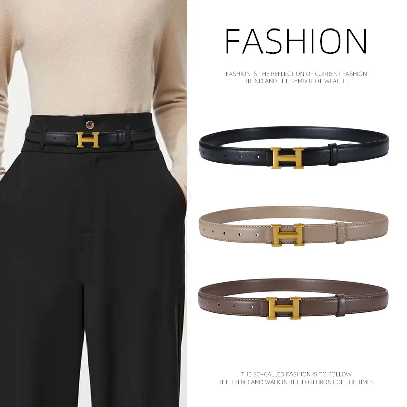 Spot GoodsHBuckle Women's Belt Female Style Decorative Waist Belt for Jeans Skirts Casual Versatile Simple Personality