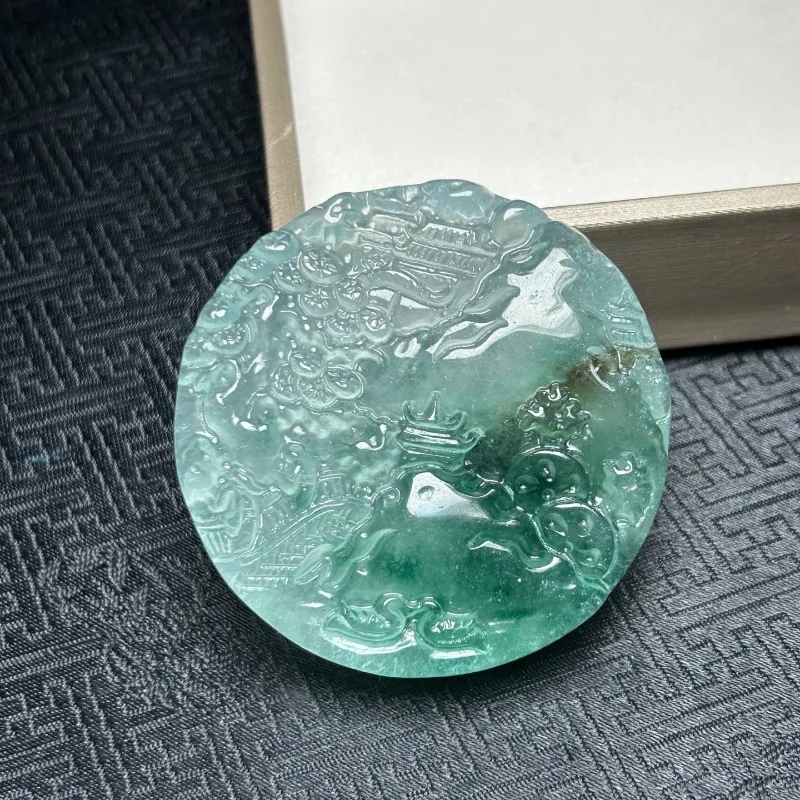 

Натуральный круглый кулон с художественным изображением ледяного пейзажа, изысканное модное ожерелье