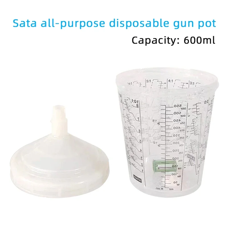 dmSuitable For Sata Disposable No-wash Gun Pot 600ml General Purpose Car Paint Gun Accessories Paint Cup