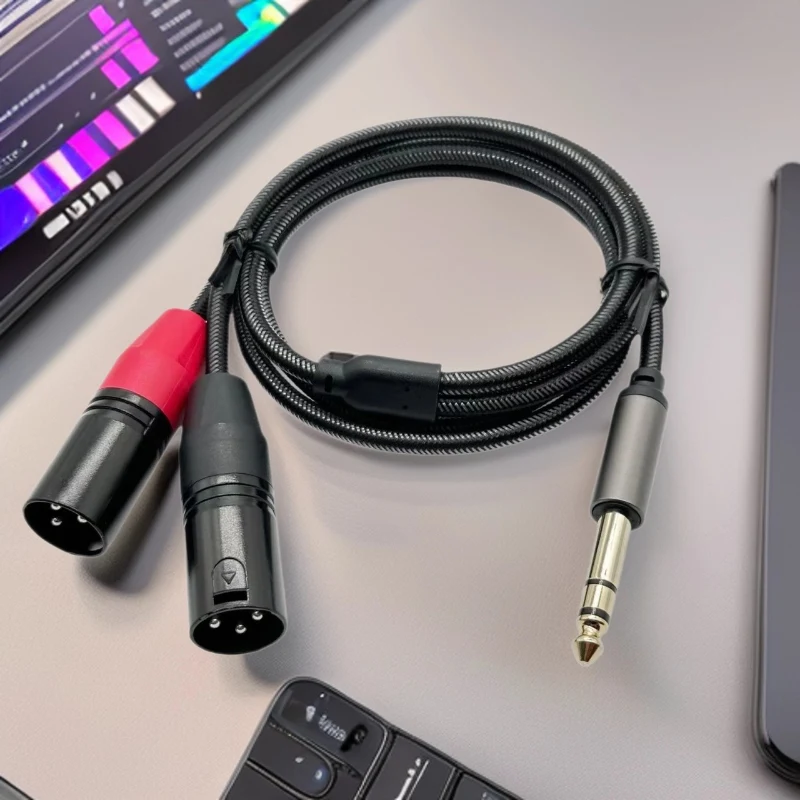 1/4" TRS 6.5mm Stereo Male to Dual XLR Female/Male Audio Cab